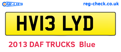 HV13LYD are the vehicle registration plates.