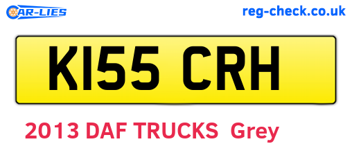 K155CRH are the vehicle registration plates.