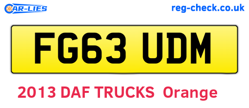 FG63UDM are the vehicle registration plates.