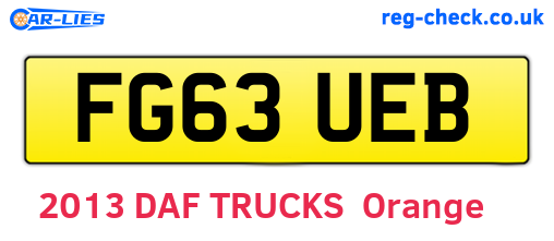 FG63UEB are the vehicle registration plates.