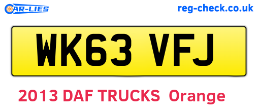 WK63VFJ are the vehicle registration plates.