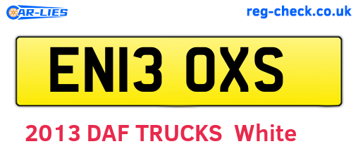 EN13OXS are the vehicle registration plates.