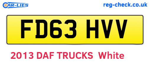 FD63HVV are the vehicle registration plates.