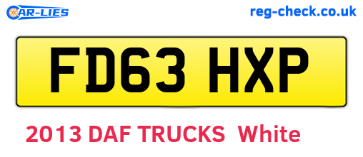 FD63HXP are the vehicle registration plates.