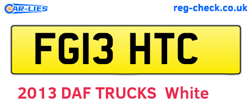 FG13HTC are the vehicle registration plates.