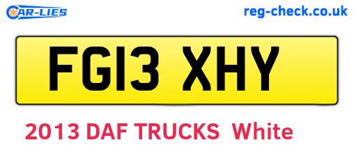 FG13XHY are the vehicle registration plates.