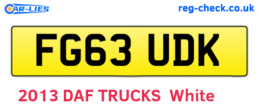FG63UDK are the vehicle registration plates.