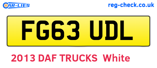 FG63UDL are the vehicle registration plates.