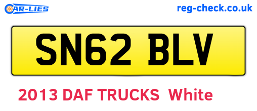 SN62BLV are the vehicle registration plates.