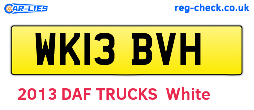 WK13BVH are the vehicle registration plates.