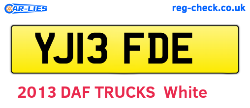 YJ13FDE are the vehicle registration plates.
