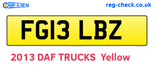 FG13LBZ are the vehicle registration plates.