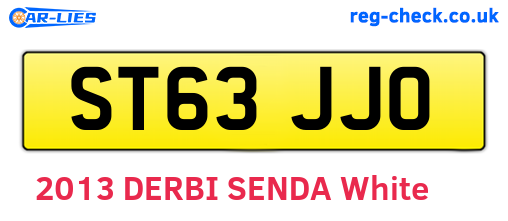 ST63JJO are the vehicle registration plates.