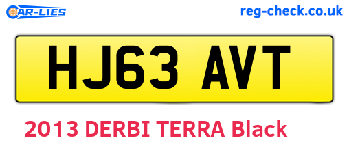 HJ63AVT are the vehicle registration plates.