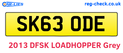 SK63ODE are the vehicle registration plates.