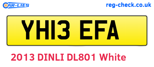 YH13EFA are the vehicle registration plates.
