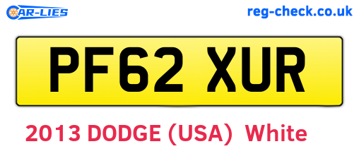 PF62XUR are the vehicle registration plates.