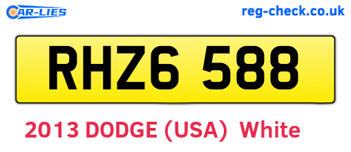 RHZ6588 are the vehicle registration plates.
