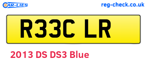 R33CLR are the vehicle registration plates.