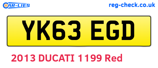 YK63EGD are the vehicle registration plates.