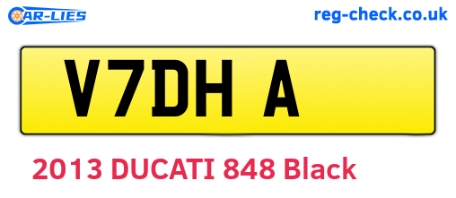 V7DHA are the vehicle registration plates.