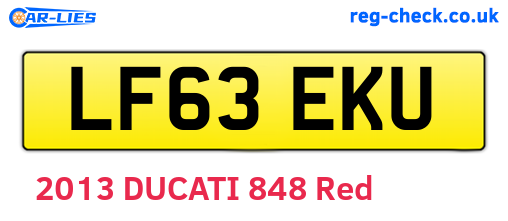 LF63EKU are the vehicle registration plates.