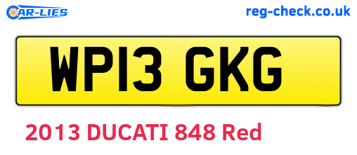 WP13GKG are the vehicle registration plates.