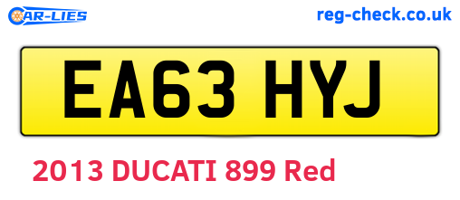 EA63HYJ are the vehicle registration plates.