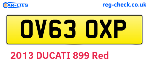 OV63OXP are the vehicle registration plates.