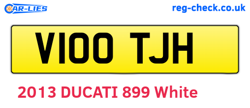 V100TJH are the vehicle registration plates.