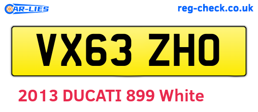 VX63ZHO are the vehicle registration plates.