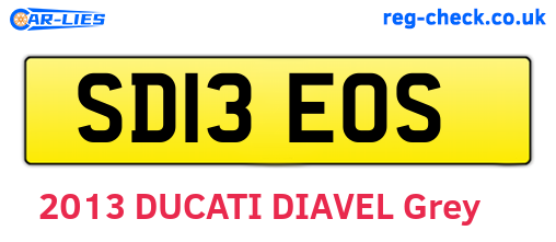 SD13EOS are the vehicle registration plates.