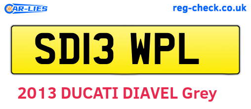 SD13WPL are the vehicle registration plates.