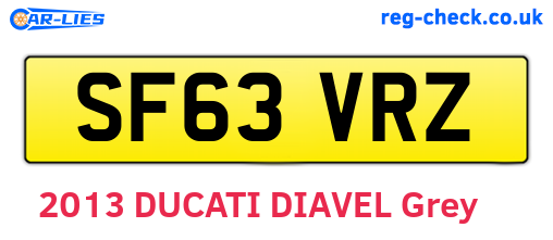 SF63VRZ are the vehicle registration plates.
