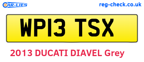 WP13TSX are the vehicle registration plates.