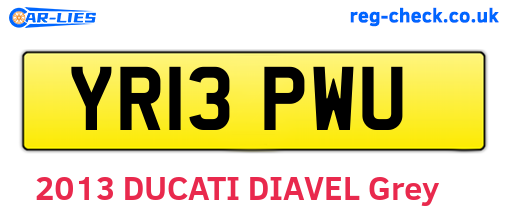 YR13PWU are the vehicle registration plates.