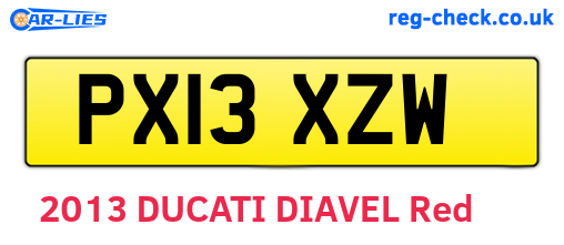 PX13XZW are the vehicle registration plates.