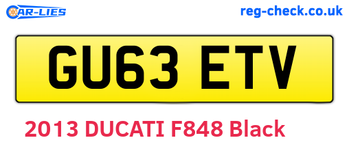 GU63ETV are the vehicle registration plates.