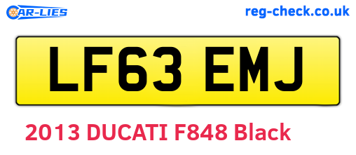 LF63EMJ are the vehicle registration plates.