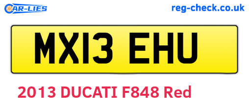 MX13EHU are the vehicle registration plates.