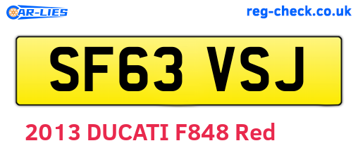 SF63VSJ are the vehicle registration plates.
