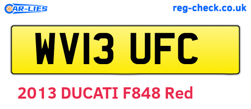 WV13UFC are the vehicle registration plates.