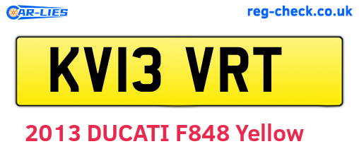 KV13VRT are the vehicle registration plates.