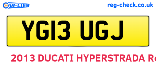 YG13UGJ are the vehicle registration plates.