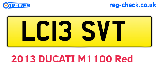 LC13SVT are the vehicle registration plates.