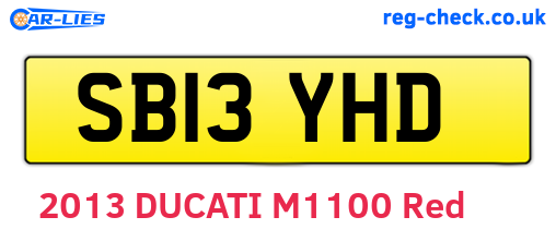 SB13YHD are the vehicle registration plates.