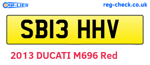 SB13HHV are the vehicle registration plates.