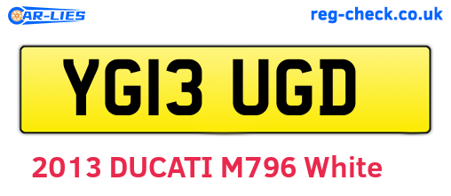 YG13UGD are the vehicle registration plates.