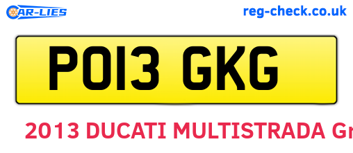 PO13GKG are the vehicle registration plates.
