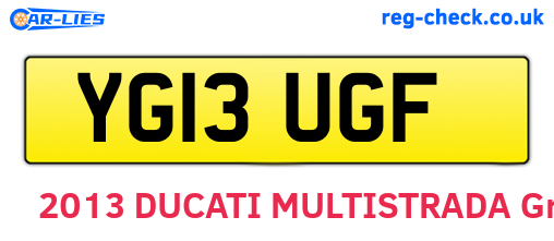 YG13UGF are the vehicle registration plates.